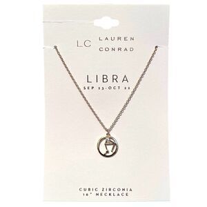 LC Lauren Conrad Gold Libra Constellation Cubic Zirconia Pendant Necklace